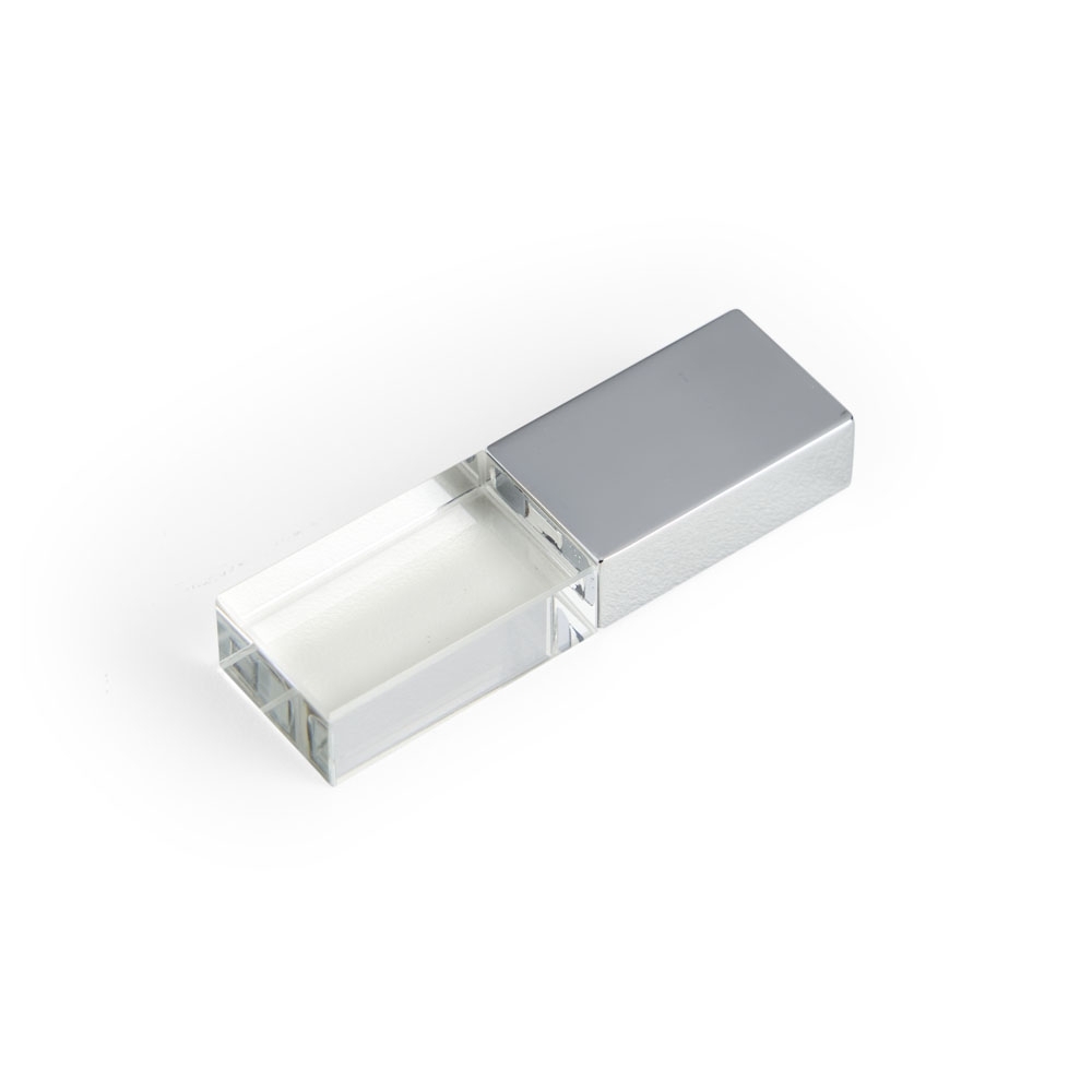 Pen Drive Vidro — Prata