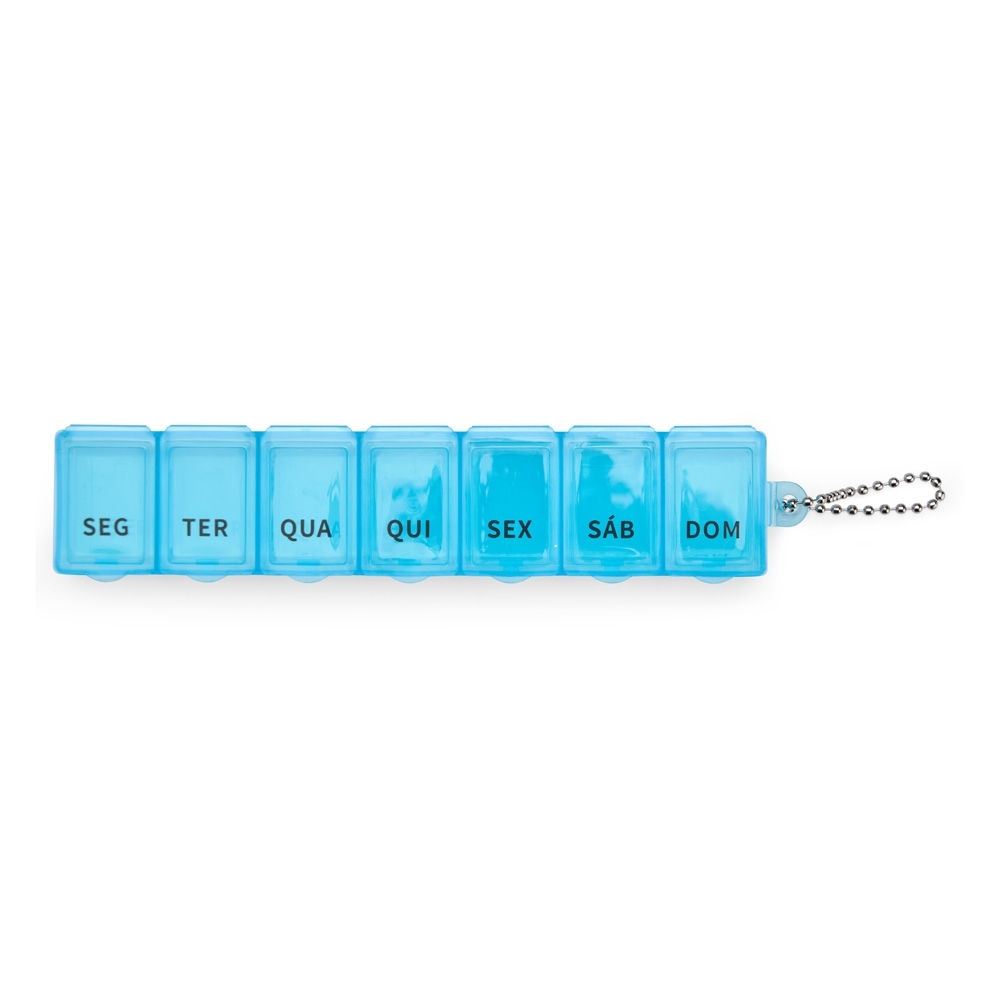 Porta Comprimidos Semanal Plástico — azul
