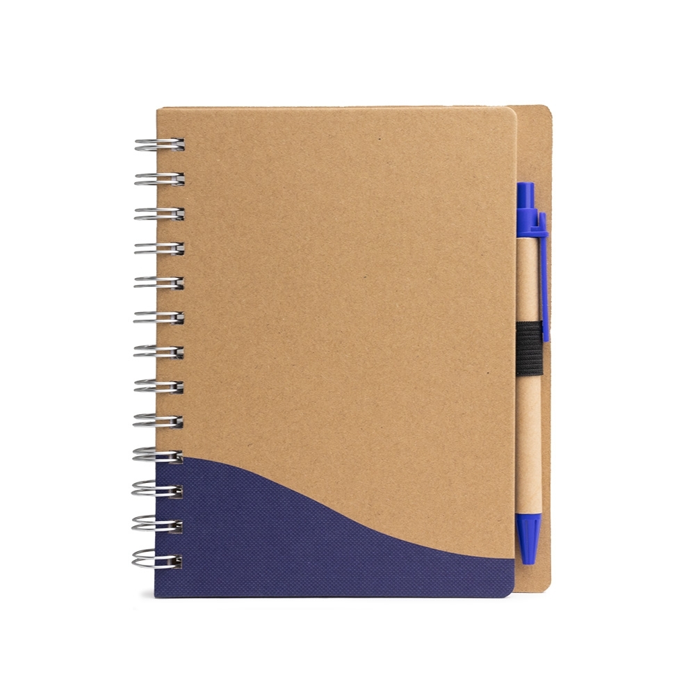 Caderno Ecológico com Caneta — azul