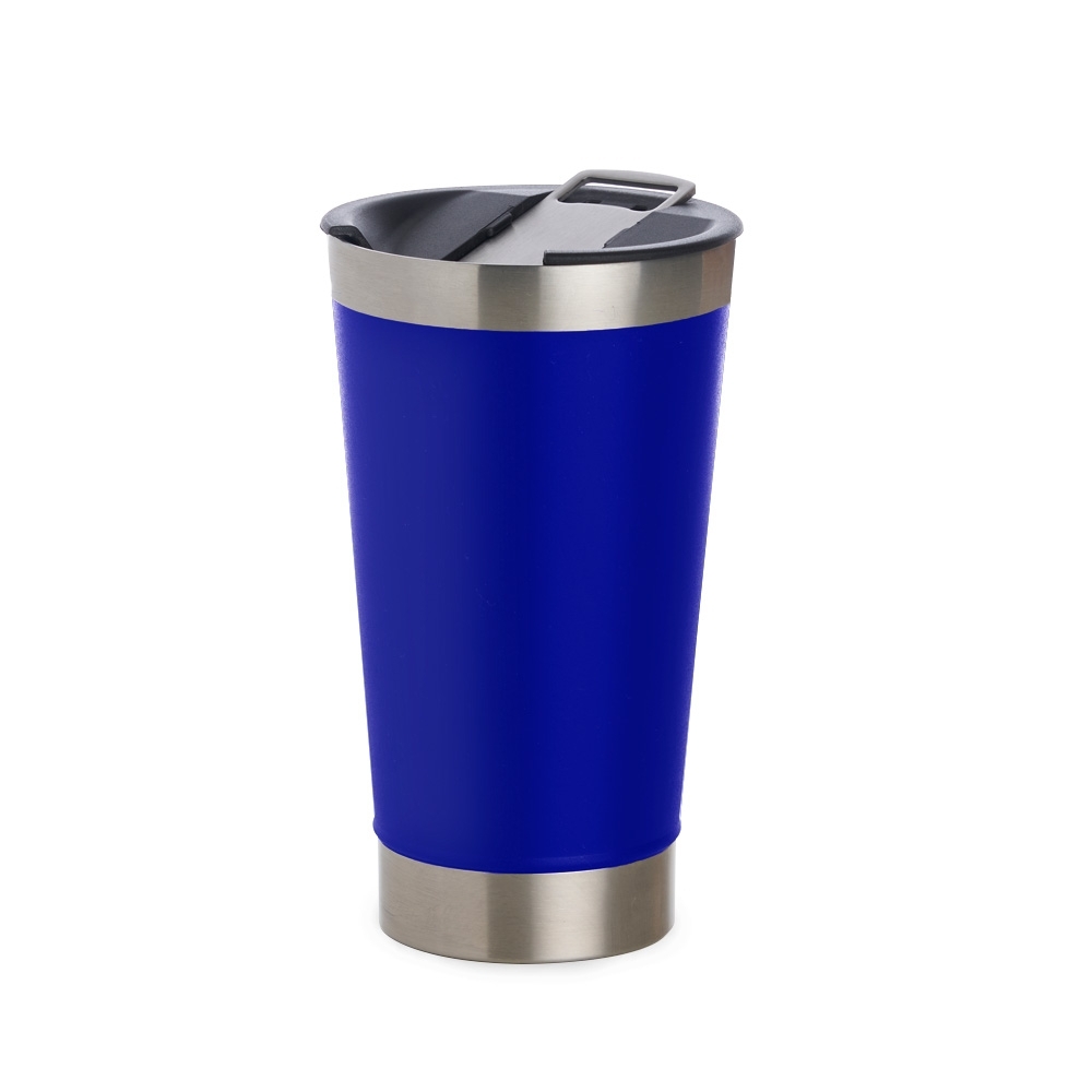 Copo Térmico 500ml com Abridor — Azul Royal