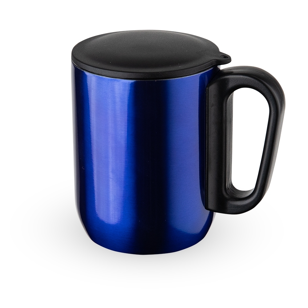Caneca Inox Parede Dupla 230ml — azul