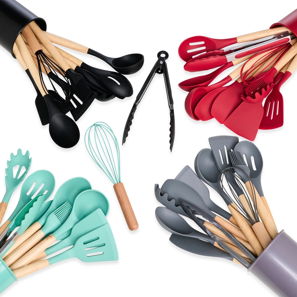 Kit Utensílios 12 Peças — Cinza