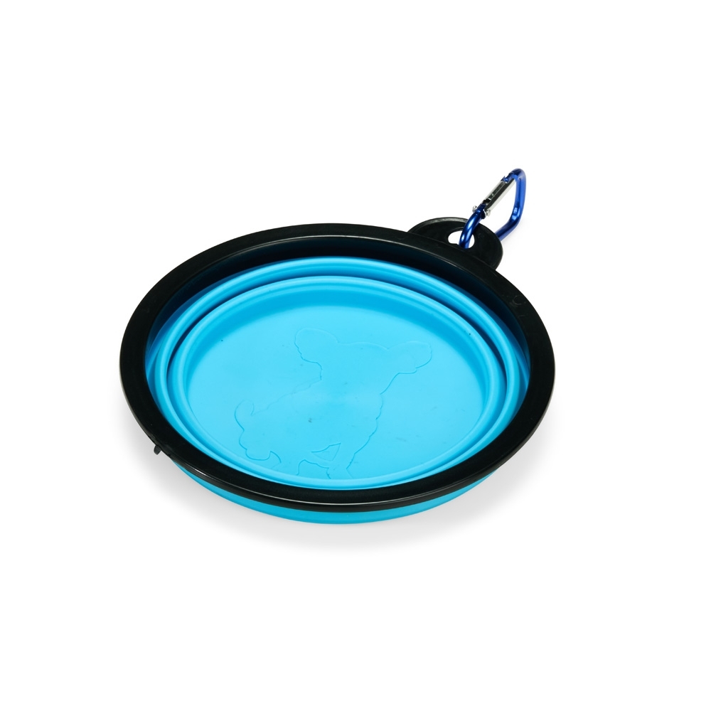 Tigela para Pet Retrátil 350ml — Azul Claro