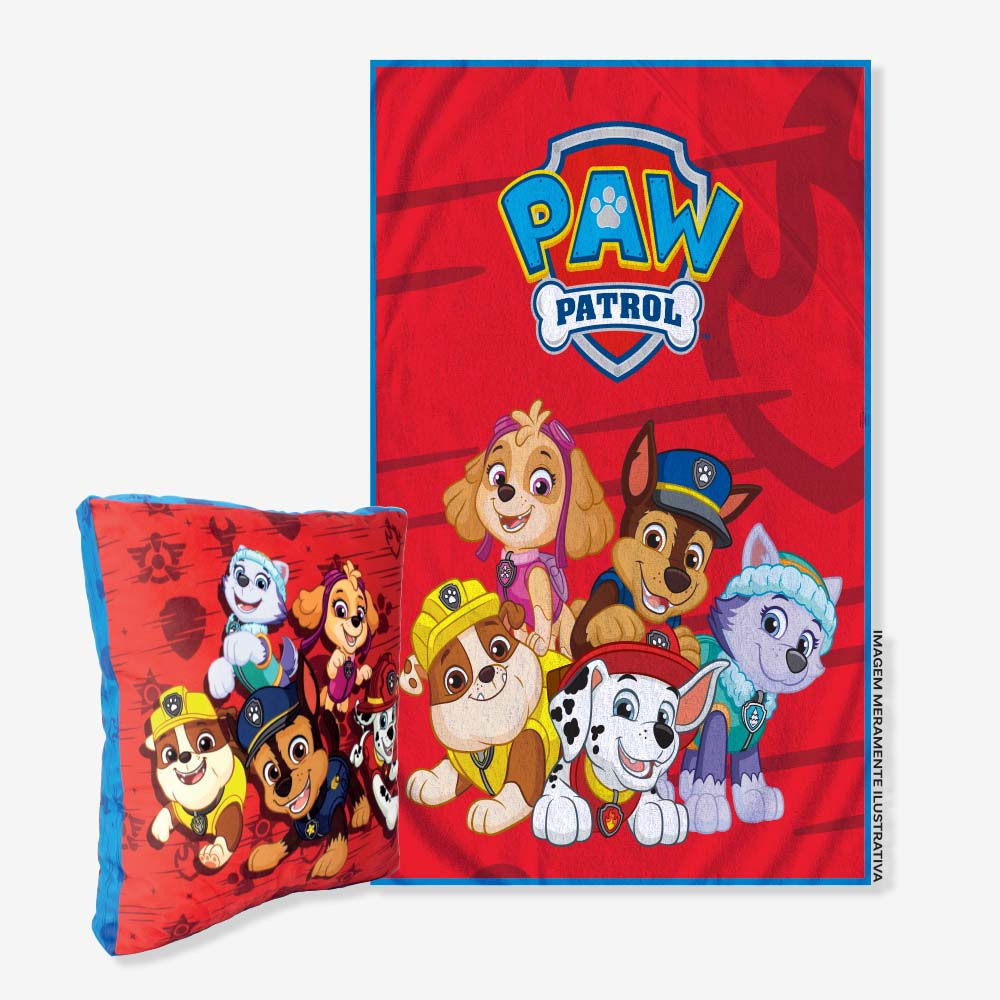 Kit Almofada com Manta Patrulha Canina