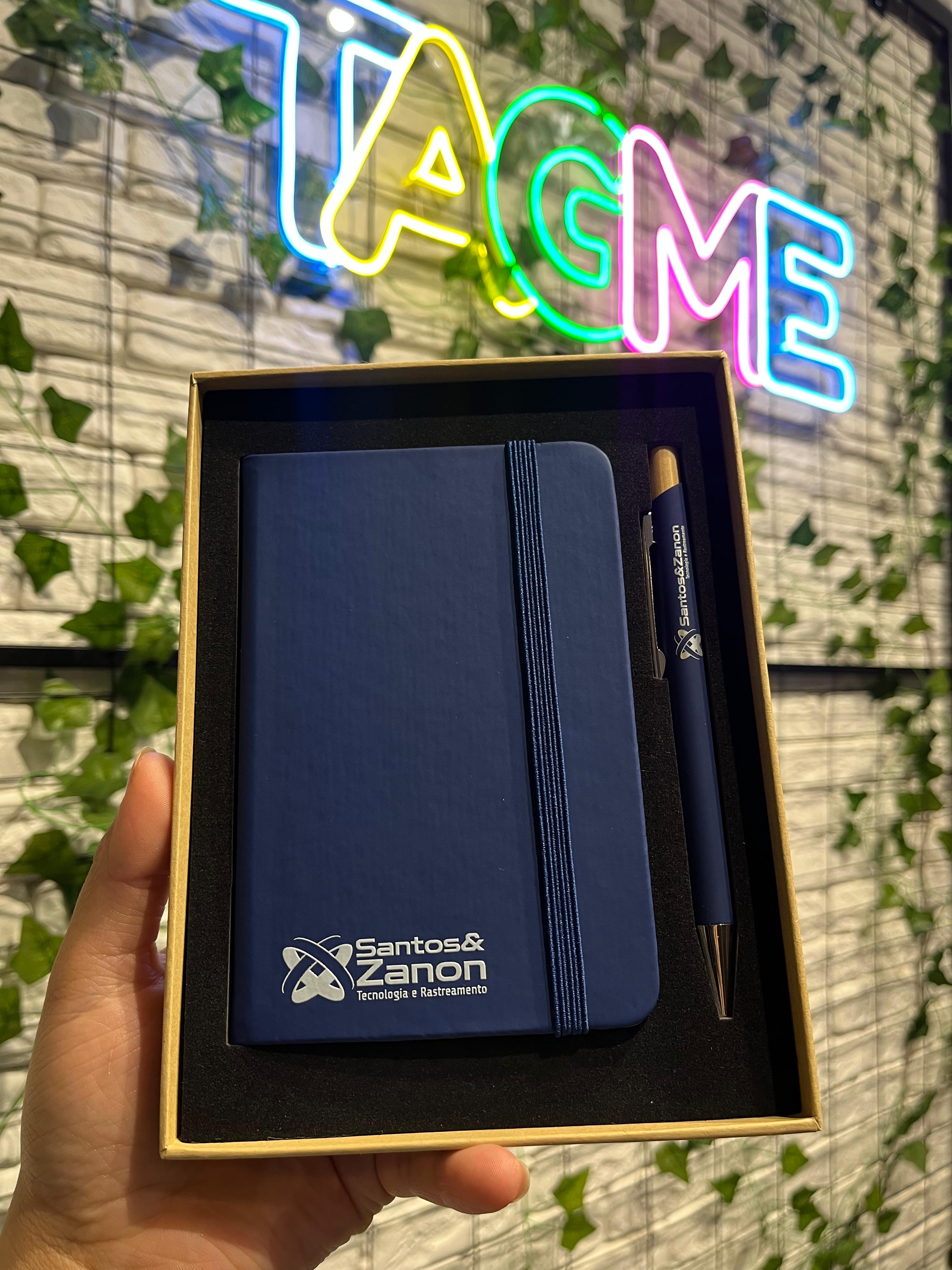 Kit Executivo 2 Peças gravado em Fiber Laser, Impressão Digital