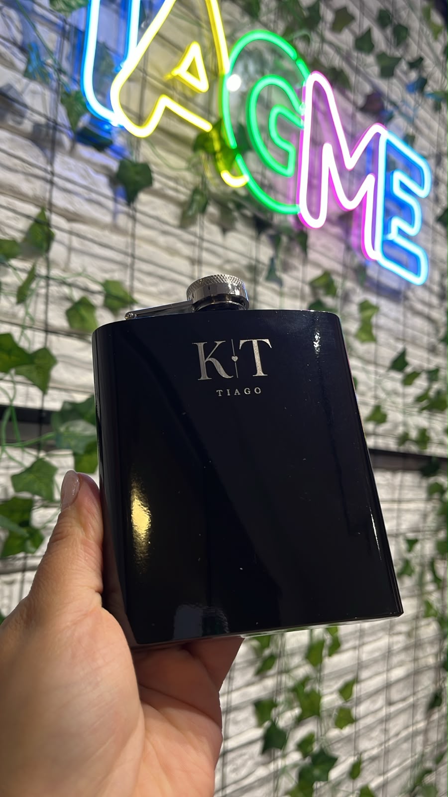 Porta Whisky 7oz gravado em Fiber Laser