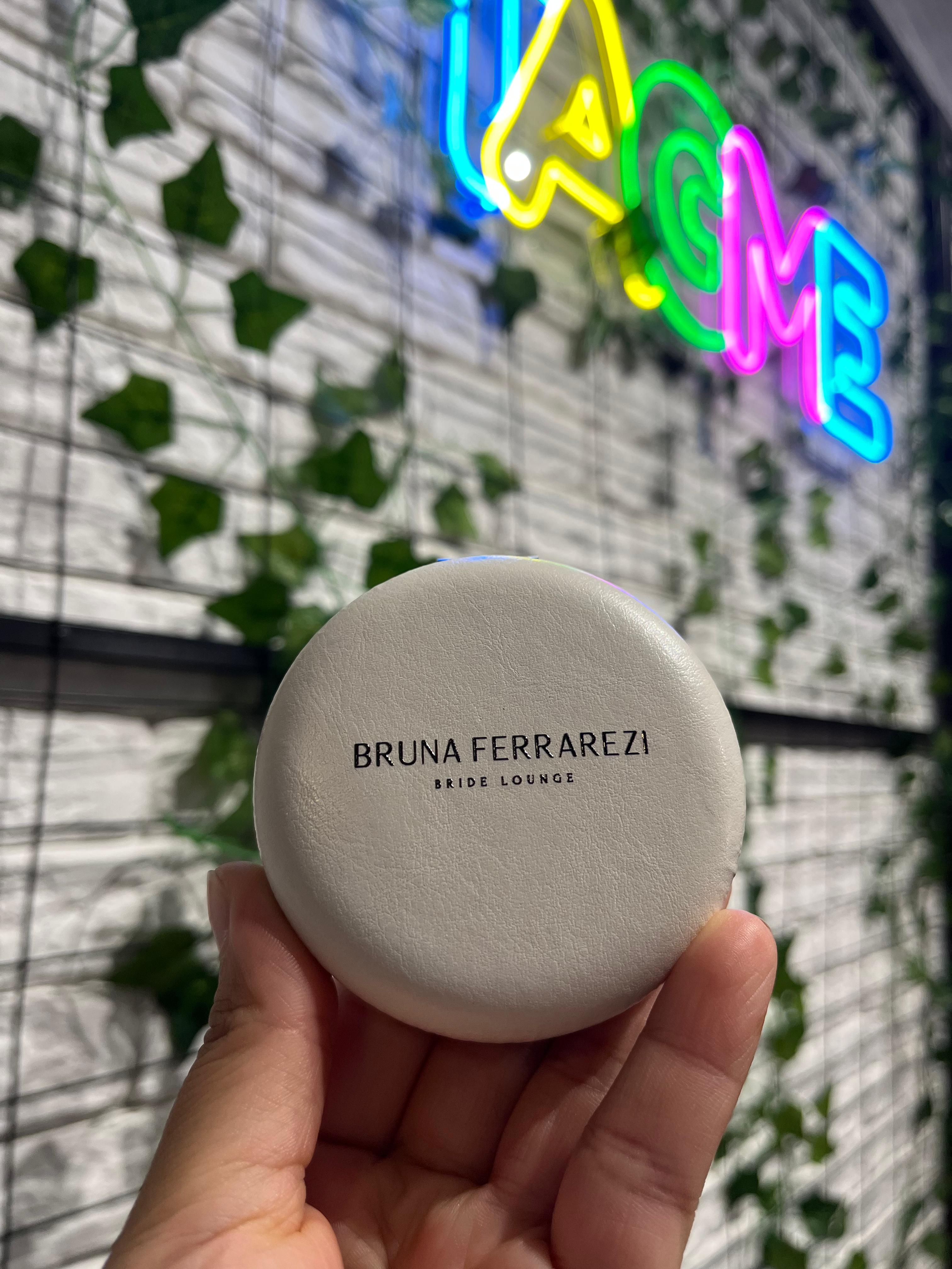 Espelho Duplo Revestido em PU Redondo gravado em Fiber Laser